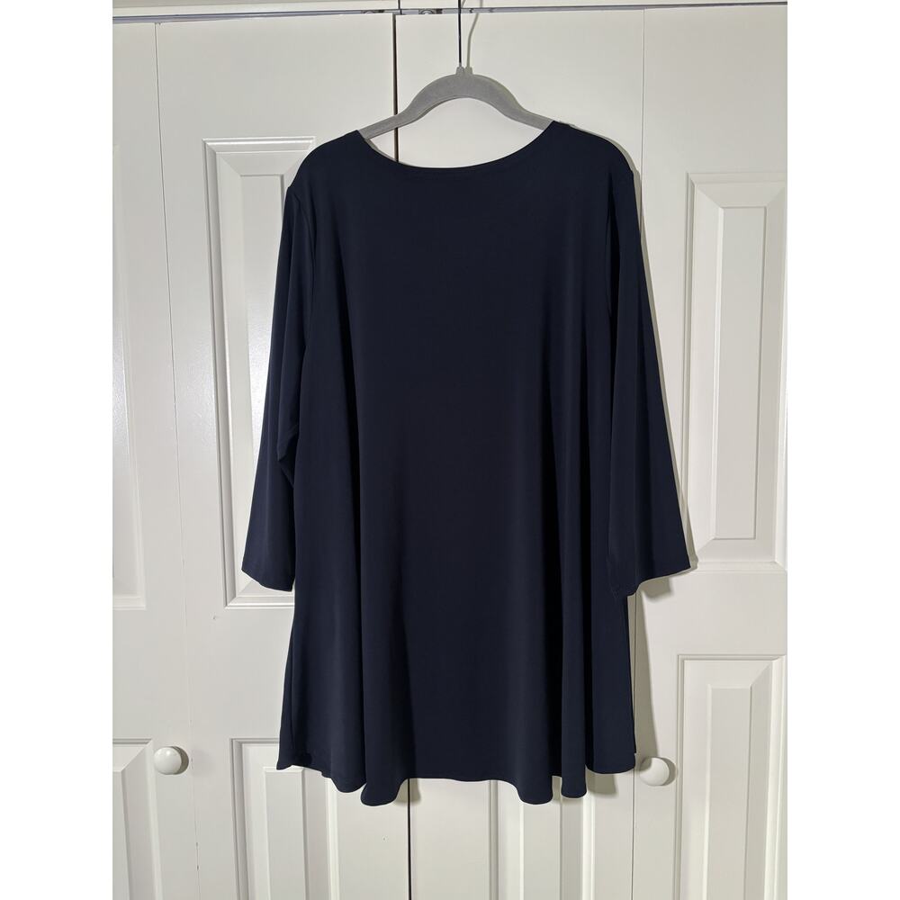 Tahari Navy Blue Women's Long Sleeve Top 2X - Picture 11 of 11